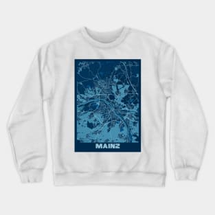 Mainz - Germany Peace City Map Crewneck Sweatshirt